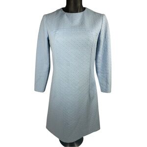 Vogue Couturier Vintage 60s Dress Blue Shift Long Sleeves Above the Knee Small?